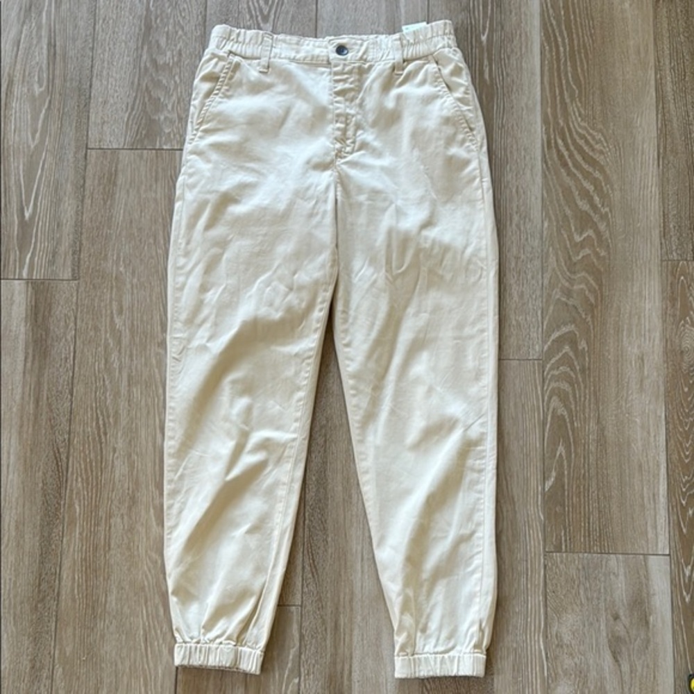 AG Adriano Goldschmied Cream Elastic Waist Jogger Pants 26